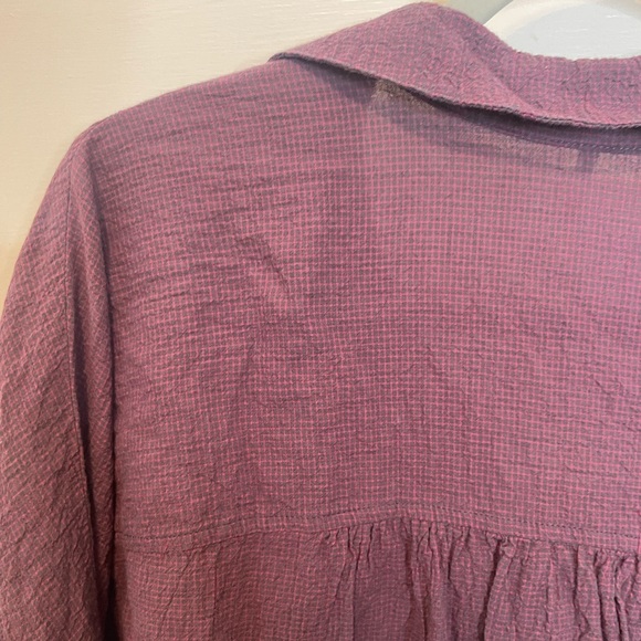 Free People Love Her Madly Button Up Shirt Size S Purple Oversized - Picture 5 of 5